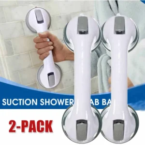 2Pcs Bathroom Suction Cup Handrail Grip Shower Tub Grab Bar Anti Slip Handle Rail Aid For Kid Elderly Safety Bath Shower Toilet