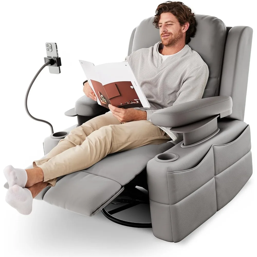 Living Room Chairs, MUSE Design Award, Power Recliner Chair for Adults with Adjustable Armrests, Oversized Swivel rocker recline