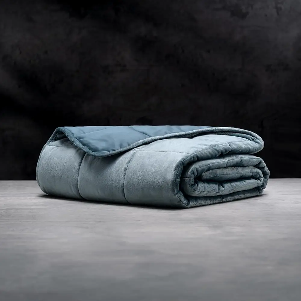 Queen Size Weighted Blanket | Integrated Cooling & Plush Cover | 18 Lbs | 60""X80"" | Ocean